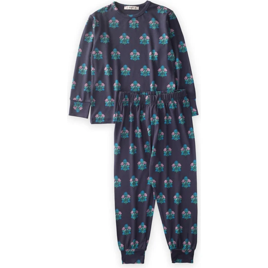 Cigit Desenli Pijama Takım 3-9 Yaş Lacivert