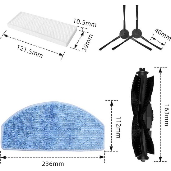 10 Panni Lavabili E Riutilizzabili Per Robot Aspirapolvere Tikom G8000 Pro / Honiture G20