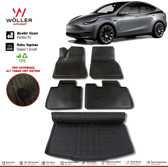 Wöller Tesla Model Y Paspas Bagaj Havuzu Set 2019 Sonrası 3D Ultraflex Set