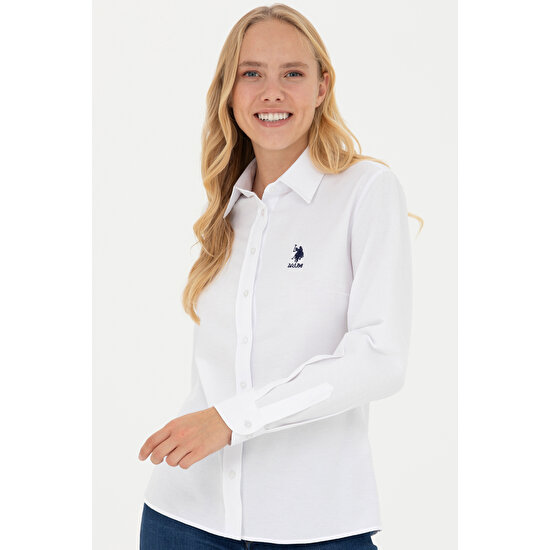 U.S. Polo Assn. Kadın Beyaz Basic Gömlek 50271267-VR013