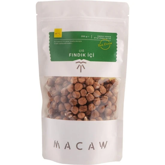 Macaw Naturel Çiğ Fındık 250 G