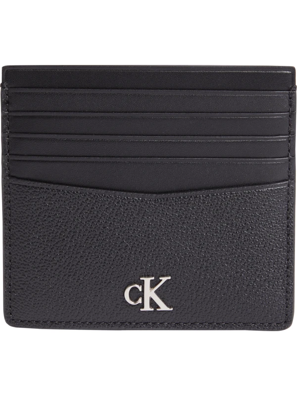 Calvin Klein Erkek Marka Logolu Şık Görünüşlü Deri  Gündelik Kullanıma Uygun Siyah Kartlık K50K511446-BEH