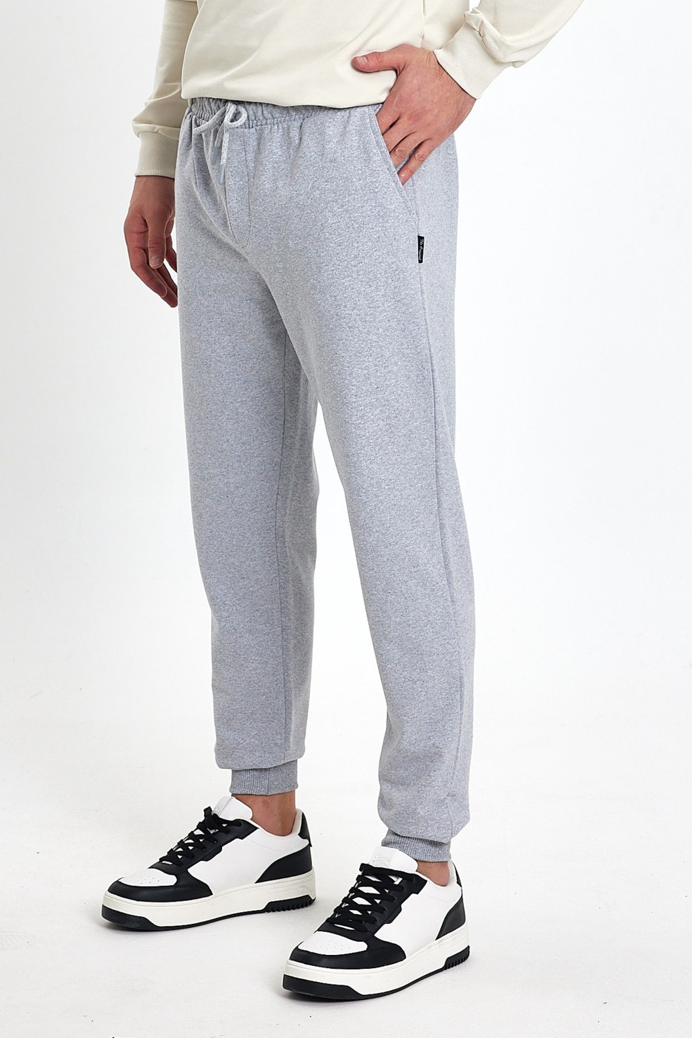 Mmetalic Erkek Regular Fit Rahat Kesim Beli Bağcıklı Jogger Cepli Lastikli Paça Siyah Eşofman Altı görsel 2
