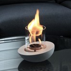 Tabart Pure-Fire V.4 Gri Masaüstü Bioethanol Şömine – Isıya Dayanıklı Beton, Taşınabilir, Kokusuz ve İs Yapmayan Tasarım