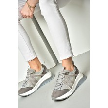 Fox Shoes S973113002 Gri Süet Kadın Spor Ayakkabı Sneakers