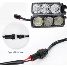 Araba Gündüz Ledi - 2x3 Power Ledli - 9W - 12V LED Yüksek Güç Gündüz Farları, su Geçirmez