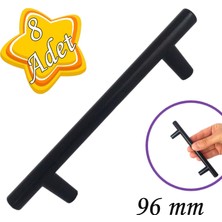 Glaswen 8 Adet Boy Kulp Mat Siyah 96 mm Kulp Mobilya Mutfak Dolabı Çekmece Dolap Kapak Kulpu Kulbu Metal Kulpları