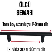 Glaswen 8 Adet Boy Kulp Mat Siyah 96 mm Kulp Mobilya Mutfak Dolabı Çekmece Dolap Kapak Kulpu Kulbu Metal Kulpları