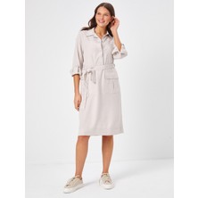 Faik Sönmez Kargo Cepli Metal Aksesuarlı Elbise 68301