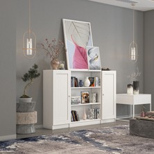 Dekorex YTY211-BEYAZ 2 Kapaklı Yatay Kitaplık