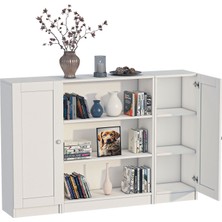 Dekorex YTY211-BEYAZ 2 Kapaklı Yatay Kitaplık