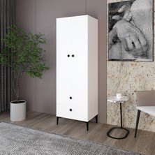 Kalender Dekor Silvia-1 Gardırop, 2 Kapaklı, 2 Çekmeceli SLV01