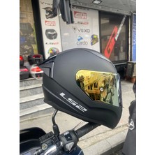 LS2 Rapıd Mat Siyah Kask Gold Vizör ile Aerodinamik Spoiler Şık ve Güvenli Motosiklet Aksesuarı