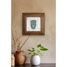 Artavessa Masif Ahşap Çerçeveli Taş Tablo Pano 15,5 x 15,5 cm