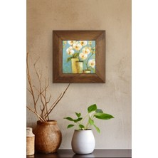 Artavessa Masif Ahşap Çerçeveli Taş Tablo Pano 15,5 x 15,5 cm