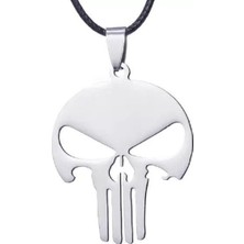Market66 Kurukafa Iskelet Erkek Kolye Çelik Top Boncuk Punisher Skull Asker Zincirli