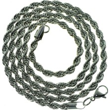 Market66 Uzun Halat Burgu Erkek Kolye Zincir 316L Paslanmaz Çelik