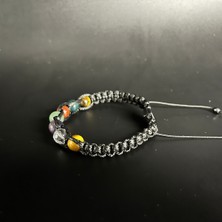 Yıldız Doğal Taş Koç Burcu Doğal Taş Deri Bileklik K. Kuvars Ametist Aventurin Akik Kan Taşı Kaplan Gözü