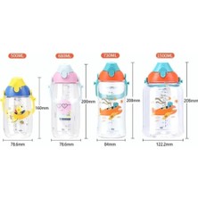 Uzspace Vagonlife Uzspace VGN2204 1500ML Pembe-Mavi Cute Tek Kapak Çift Kullanım Pipetli/pipetsiz Askı Aparatlı Tritan Su Matarası