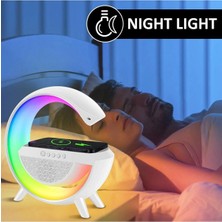 Ns Store G Bluetooth Hoparlör 15W Kablosuz Hızlı Şarj / Alarm / Çalar Saat / Gece Lambası / Ambiyans LED Işık