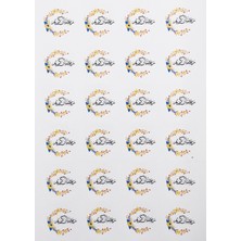 Repro Design Ramadan Mübarek Baskılı Yapışkanlı 4 cm Yuvarlak Etiket 24 Adet, Ramazan Bayramı Etiketi