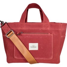 Atelier Bomonti Hishi Tote Bag Reddish Mumlu Kanvas Omuz Çantası & El Çantası