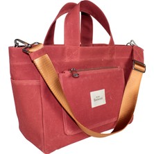 Atelier Bomonti Hishi Tote Bag Reddish Mumlu Kanvas Omuz Çantası & El Çantası