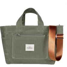 Atelier Bomonti Hishi Tote Bag Khaki Mumlu Kanvas Omuz Çantası & El Çantası