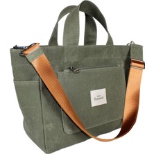 Atelier Bomonti Hishi Tote Bag Khaki Mumlu Kanvas Omuz Çantası & El Çantası