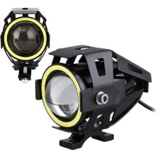 Powermaster 125W Motosiklet Sis Farı Lambası Hepsine Uygun Angel Çakar Sis Modlu Su Geçirmez Paslanmaz