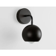 Riolight  Retro,vintage,rustik Siyah 1XE27 Duylu Siyah Duvar Aplik Glop ÇAPI:15CM