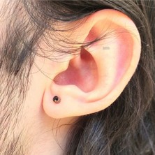 Market66 Siyah 3mm Mıknatıslı Küpe Ince Zirkon Taşlı 1 Çift Burun Kulak Dudak Hızma Manyetik Çelik