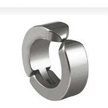 Market66 1 Çift Kalın Sıkıştırmalı Küpe Paslanmaz Çelik Gri Erkek