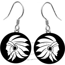 Market66 Kızılderili Küpe Amerikan Yerlisi Tüy Dekor El Yapımı Kancalı Siyah Akrilik 4cm Günlük Takı