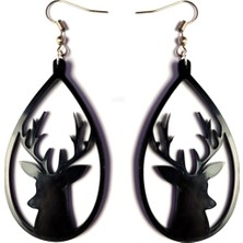 Market66 Yeni Yıl Geyik Figür Sembol Akrilik Plastik Küpe Yeni Yıl Noel Ren Geyiği