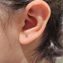 Market66 Pembe 3mm Mıknatıslı Küpe Ince Zirkon Taşlı 1 Çift Burun Kulak Dudak Hızma Manyetik Çelik