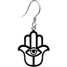 Market66 Hz. Fatma Eli Göz Küpe Siyah Akrilik Nazar Bereket Sembol El Küpesi 3cm