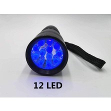 Tarez Ultraviyole Fener, Mor Işık Fener 12 LED , 395 Nm Uv Fener