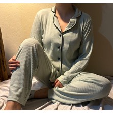 Eterns Fitilli Önden Düğmeli Kadın Pijama Takımı