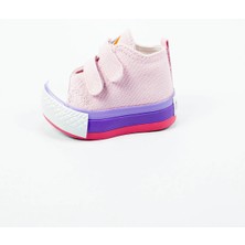 Aktaş Ayakkabı Bebek Kız Pembe Ortopedik Converse Model Keten Bantlı Spor Ayakkabı