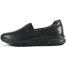 Beety 601 Deri Siyah Lastikli Kadın Anne Ayakkabı