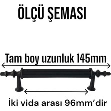 Glaswen 20 Adet Erciyes Kulp Siyah 96 mm Kulp Mobilya Mutfak Dolabı Çekmece Dolap Kapak Kulpu Kulbu Metal Kulpları