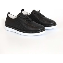 Konfores 1836 Hakiki Deri Anatomik Tabanlı Bayan Günlük Ayakkabı - NKT01836-SIYAH-36