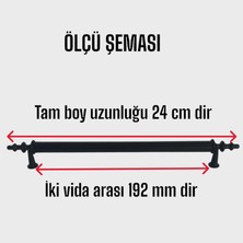 Glaswen 20 Adet Erciyes Kulp Siyah 192 mm Kulp Mobilya Mutfak Dolabı Çekmece Dolap Kapak Kulpu Kulbu Metal Kulpları