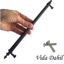 Glaswen 12 Adet Erciyes Kulp Siyah 224 mm Kulp Mobilya Mutfak Dolabı Çekmece Dolap Kapak Kulpu Kulbu Metal Kulpları