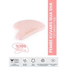 Bade Natural Pembe Kuvars Gua Sha %100 Doğal ve Gerçek Yüz Masaj Taşı