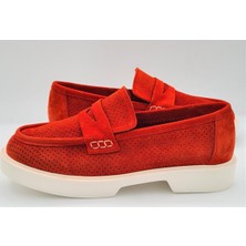 Ayakkabım Official Deri Kadın Ayakkabı Loafer Makosen  Turuncu