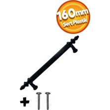 Triple Diamond 160 mm Siyah Çekmece Kulpları Dolap Mobilya Kulp Sert Polimer Kulpu Vidadahil ( 16 cm ) = 160 mm ( 10 Adet ) 