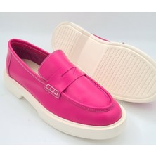 Ayakkabım Official Hakiki Deri Fuşya Kadın Günlük Ayakkabı Beden 36 Renk Fuşya