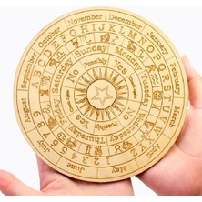 Market66 Ahşap Kehanet Tahtası Spritüal Harf Tahmin Levhası Astrology Zodyak Burçlar 20CM